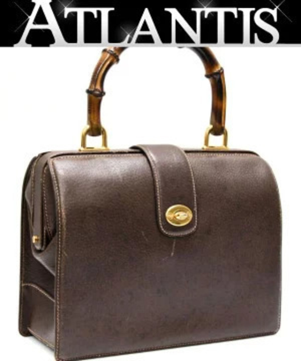 Gucci Bamboo Doctors Bag Leather Dark Brown
